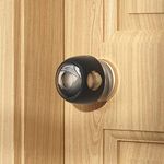 EUDEMON 4 Pack Updated Door Knob Cover Baby Safety Door Lock Childproof Safety Cover Door Handle Cover for Kids Safety (Claer-Balck)