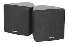 Cube by Rockville Pair of 3.5" Black Home Theater Wall Speakers+Swivel Brackets