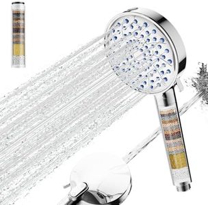 Cobbe Hard Water Filter Shower Head with 20 Stage Filter, High Pressure Shower Heads, 6+1Spray Modes, Powerful Built-in Power Wash for Remove 99% of Chlorine, Reduces Dry Itchy Skin, Chrome