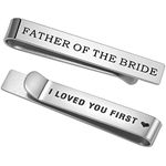 Gleamart Mens Wedding Tie Clip Father of The Bride Necktie Clip Pin