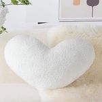 AELS Heart Shaped Pillow, 20 Inches Heart Decorative Throw Pillows, Boucle Love Pillows Cute Pillow, Valentines Day Decorations, Wedding Decor, Living Room Bedroom Nursery Decor, White