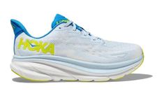 Hoka Men's Clifton 9 Sneaker, Ice Water/Evening Primrose, 12