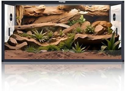 Phailozoo 120 Gallon Reptile Terrarium, 48" x 24" x 24" Reptile Enclosure with Sliding Door Top Screen Ventilation, Front Opening Reptile Tank for Easy Maintenance