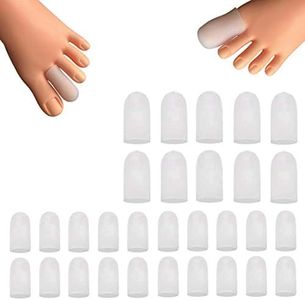 30 Pieces Gel Toe Caps, Silicone Toe Protector Toe Covers to Protect from Rubbing, Ingrown Toenails, Corns, Blisters, Hammer Toes and Other Painful Toe Problems