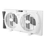 Comfort Zone CZ319WT2 9" Twin Window Fan with Reversible Airflow Control, Auto-Locking Expanders and 3-Speed Switch with Quiet Setting, White