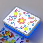 PreTrans Kids Light Box – Sensory Light Table for Kids, Artist Tracing Light Box, LED Light Up Sensory Table (Blue)