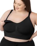 Kindred Bravely Simply Sublime Busty Seamless Nursing Bra for F, G, H, I Cup | Wireless Maternity Bra (Black, Large-Busty)