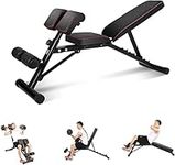 sogesfurniture Adjustable Benches Incline Sit Up Bench Foldable Slant Board Ab Crunch Board Adjustable Workout Fitness Equipment, BHCA-PSBB004