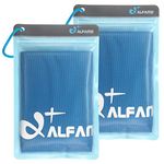 Alfamo Cooling Towels 2 Pack (Blue, S) Multipack Cooling Neck Towels Wraps Chilly Chill Towels Soft Instant Cold Headbands Bandana Ice Scarf Microfiber Cooling Towel for Sports Outdoor Activity