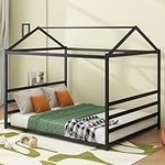 Merax Queen Size Metal House Bed wi