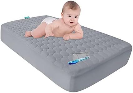 Waterproof Crib Mattress Protector, Toddler Baby Crib Mattress Pad Cover, Machine Washable & Dryer Fit Baby Bed Mattress Protector(Standard Size 52” x 28”), Grey