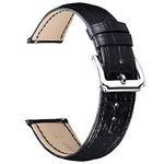 BINLUN Leather Watch Strap Quick Release Replacement Crocodile Leather Watch Bands for Men Women (Black, 19mm)