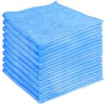 CTRL-Z Microfiber Cleaning Cloth – Highly Absorbent All-Purpose Microfiber Towels for Streak-Free, Non-Abrasive Cleaning –10 Pack (Blue, 12x12)