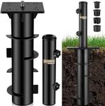 𝟮𝟬𝟮𝟰 𝐔𝐩𝐠𝐫𝐚𝐝𝐞𝐝 In Ground Umbrella Base with Umbrella Stand Tube, Universal Heavy Duty Umbrella Ground Mount Outdoor, Inground Umbrella Holder for Cantilever Patio Umbrella, Hanging Parasol
