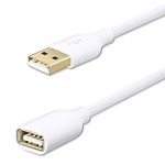 Fasgear USB Extension Cable 6ft/1.83m -2.0 A Male to A Female Charging and Syncing USB Extender Cord (6ft, White)