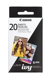 Canon IVY ZINK photo printer paper, 20 sheets, White - 3214C001