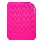 Heat Resistant Mat for Curling Iron, Flat Irons and Hair Straightener Hair Styling Tools 8.5" x 6.1"（Rose Red）