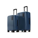 MOKOBARA Iconic Range The Set Of 2 Blue Luggage 58Cms + 69Cms Cabin & Medium Size German Makrolon Polycarbonate Hard Sided 8 Spinner Hinomoto Wheels Suitcase Trolley For Travelling (Space Blue)