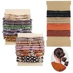 36 Pcs Boho Hair Ties, Elastics Hair Tie Bracelets for Women Girls Men, Cute Boho Ponytail Holders Elastic No Damage for Thick Medium Long Hair(Multicolored)