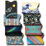 8 RFID Blocking Sleeves, Anti-Theft Credit Card Holder, Credit Card Protector, Easy to Recognize, Different Designs and Arts, Sturdy and Perfect size for cards, Multi-Color, Vintage