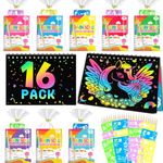 LIKYMO Party Bag Fillers for Kids - 16 Pack Rainbow Scratch Notes Toys Scratch Arts Crafts Kids Toys for 4-12 Years Old Girls Boys Birthday Christmas Classroom Gifts