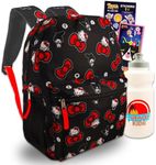 Hello Kitty Backpack for Girls - Bundle with 16” Hello Kitty School Backpack with Front Pocket Plus Water Bottle, Stickers, More | Hello Kitty Backpack for School