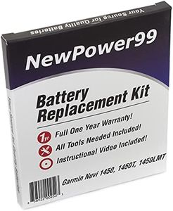 Garmin NewPower99 Battery Replacement Kit Nuvi 1450, 1450T, 1450LMT with Tools, Video Instructions, Long Life Battery