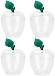 HANZE Large Clear Apple Container, Apple Shaped Candy Toy Filling Containers Jar, Back To School Teacher Appreciation Gift, Wedding Party Ornaments Christmas Decorations Supplies Favors - 4 Pack