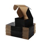 Hoikwo 8x8x4 Inches Small Black Shipping Boxes Set of 25, Sturdy Cardboard Boxes for Small Business for Packaging Mailing