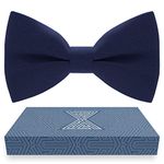 Bow Ties for Men Cute Navy Blue Boys Bow Tie Expands Our Color Line - Light Sky Deep Natural Blue Bowties Men and Electric Navy Royal Blue Clip on Bow Tie in shop Bow Tie House (Large, Navy Blue)