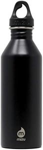 Mizu - M8 Water Bottle | 25 oz. Single Wall Stainless Steel | Narrow Mouth with Leak Proof Loop Cap | Multiple Colors | BPA Free, Black