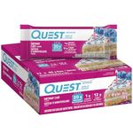 Quest Nutrition Birthday Cake Protein Bar, High Protein, High Fibre, Low Sugar, Keto Friendly, 21g Protein, 1g Sugar, 12ct