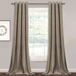 Linen Basics Velvet Camel Beige Curtains for Living Room Long Light Blocking Velvet Curtain Panels Privacy Eyelet Panels Drapes for Bedroom/Sliding Glass - Pack of 2 PC, (Long Door 9 Feet) (Color-Camel Beige), Cordless