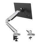 SHOPPINGALL Fully Adjustable Single Gas Spring Monitor Mount Stand with Swing Arm for 15"-32" Monitor Features USB 3.0 Port and Audio Port - SA-GM212U-Silver