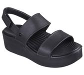 Skechers Women's Platform Sandal Wedge, Black, 9