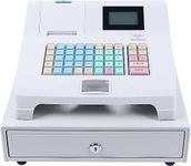 Vivrhintty Cash Register with Cash Drawer, 48 Keys Electronic Cash Registers with Display, Quick Load Thermal Printer for Business, White