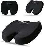 EDS Seat Cushion for Office Chair Memory Foam Coccyx Pain Relief Cushion Pillow for Back Support Non-Slip Seat Pad for Office Desk, Gamming Chair, Wheelchair, Car Seat, Sciatica, Tailbone Pain