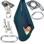 Sensory Swing Indoor + 360° Swivel Hanger Hardware, Double-Layer Solid Indoor Swings for Kids to Play & Calm, Hanging Hammock Therapy Swing for Autism Child with Special Needs