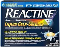 Reactine Extra Strength Antihistamine Liquid Gel Pills - 10mg Cetirizine Hydrochloride - Allergy Relief Medicine - 25 count