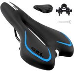 ZONSUSE Bike Seat,Gel Bicycle Saddle Comfortable Soft Breathable Cycling Bicycle Seat, Comfortable Bike Seat with Reflective Strips, for MTB Mountain Bike,Folding Bike,Road Bike (Blue)