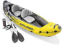 Intex Explorer K2 Yellow 2 Person Inflatable Kayak with Aluminum Oars & Air Pump