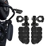 Motorcycle Highway Pegs Footrest with Mount Clamp Kit Fit for Harley Touring Road Glide Electra Glide Road King Yamaha Suzuki Kawasaki 25mm 32mm 34mm (Matte Black)