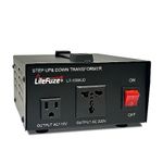 LiteFuze 1000 Watt Voltage Converter Transformer Step Up/Down - 110v to 220v / 220v to 110v Power Converter - Fully USA Grounded Cord - Universal Outlet Socket, 2X US Outlets - CE Certified