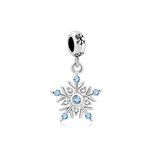 MiiFort Blue Crystal Clear Frozen Snowflake Charm for Bracelets Necklaces Pendants Gift for Women Girls Sister Friends Cousin Niece Granddaughter Personalized Keychain, Cubic Zirconia, Cubic Zirconia