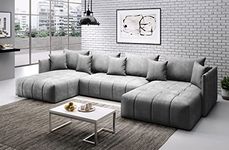 ChillMe U-SHAPE SOFA BED - 'SEOUL' - with storage and FREE assembly (Light Grey (Manila 16))