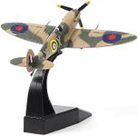 NUOTIE 1/72 Spitfire Fighter (MKVb W3458) Diecast Metal Model with Bracket WWII Military Aircraft Model Kit for Adult Collecting or Gift