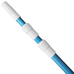 POOLWHALE Professional 12 Foot Blue Anodized Aluminum Telescopic Swimming Pool Pole,Adjustable 3 Piece Expandable Step-Up,for Skimmer Nets, Vacuum Heads and Brushes, Strong Grip & Lock