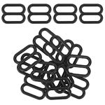 WedDecor 10mm Plastic Bra Strap Adjustable Buckles Ring, Sliders Clips for Lingerie, Underwear Garments Adjustment DIY Accessories, Backpack, Black, 10pcs