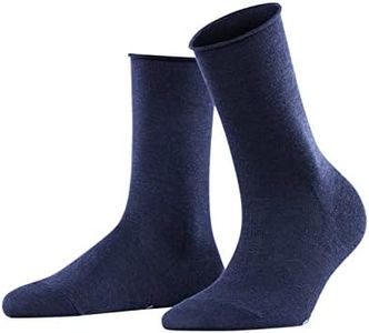 FALKE Women's Active Breeze Socks, Breathable, Cooling, Sustainable Lyocell, Crew, Sweat Wicking, Coolmax Clothing, Blue (Navy Melange 6127), 5-7.5, 1 Pair