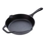 VICTORIA Induction Base Cast Iron Frying Pan, 10 Inches, Black, 1 Piece
